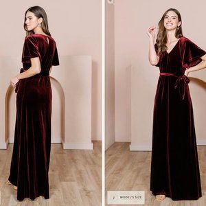 Reese Velvet Terracotta Dress